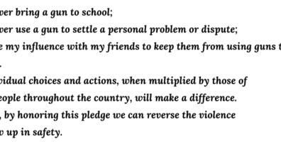 South Carolina Students Pledge against being part of Gun violence